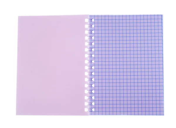 Caderno aberto isolado no fundo branco — Fotografia de Stock