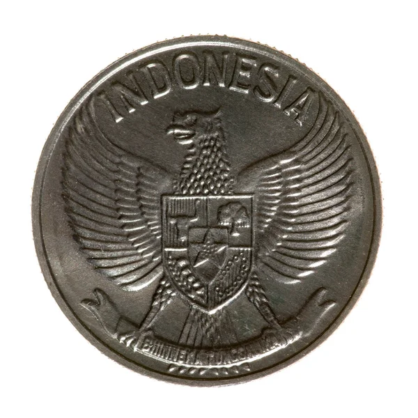 Fifty sen coin Republic of Indonesia isolated on a white backgr — Stock Photo, Image