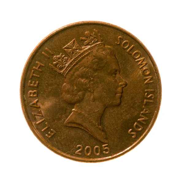 흰색 배경에 고립 된 동전 2 센트 솔로몬 제도. — 스톡 사진