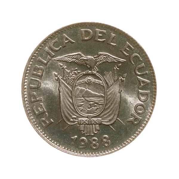 Coin one sucre, Ecuador, isolated on a white background. top vi — Stock Photo, Image