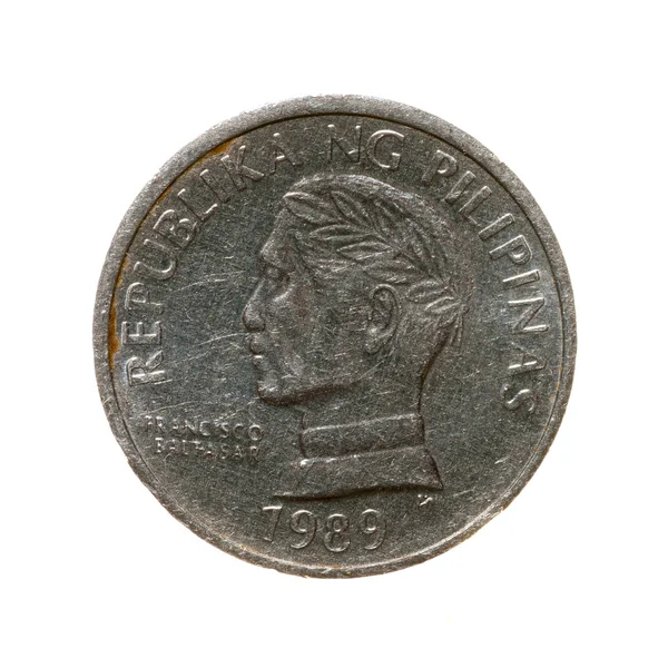 Moneta dieci centesimi Filippine isolato su sfondo bianco. top vi — Foto Stock