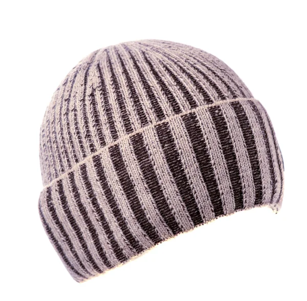 하얀 배경에 고립된 뜨개 질 모자 — 스톡 사진