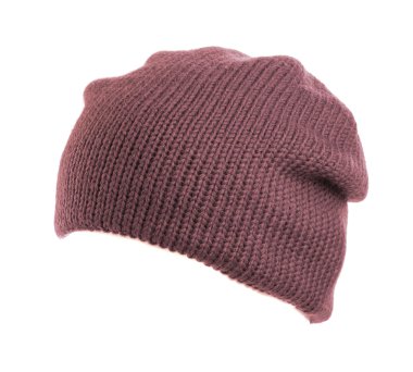 Örgü şapka beyaz arkaplanda izole