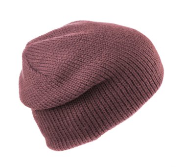 Örgü şapka beyaz arkaplanda izole 