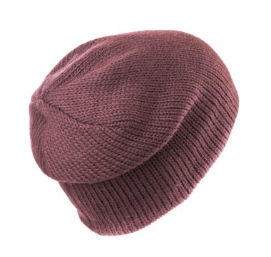 Örgü şapka beyaz arkaplanda izole 