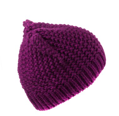 Örgü şapka beyaz arkaplanda izole 