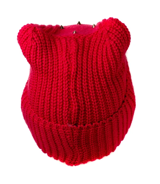 Трикотажная шляпа изолированы на белом фоне .red — стоковое фото