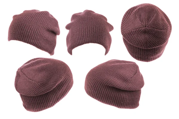 Set casquettes bordeaux isolé sur fond blanc — Photo