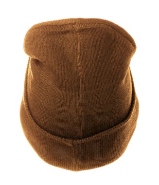 Örgü şapka beyaz arkaplanda izole 