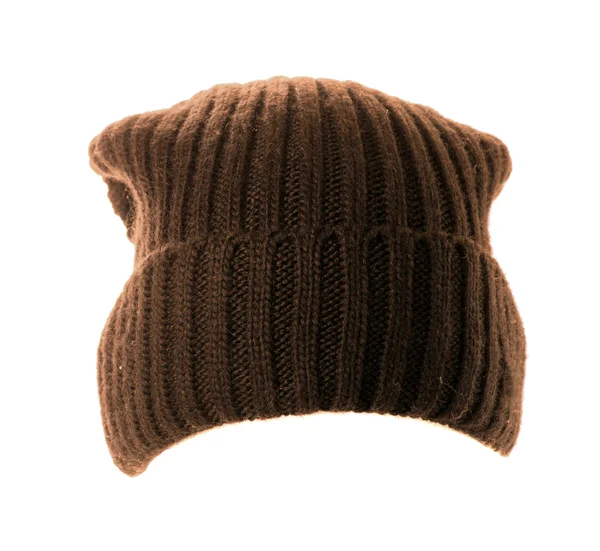 하얀 배경에 고립된 뜨개 질 모자 — 스톡 사진