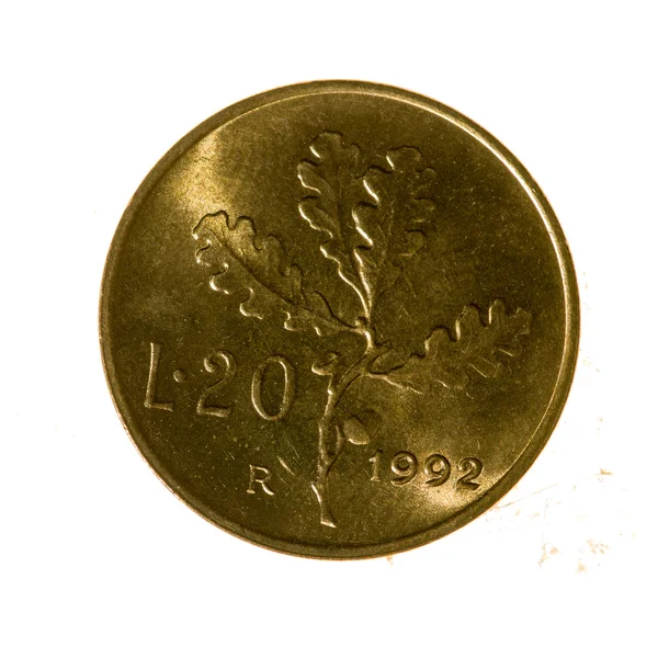 Metalowe monety na białym tle — Zdjęcie stockowe