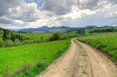 bahar dağ manzarası. 