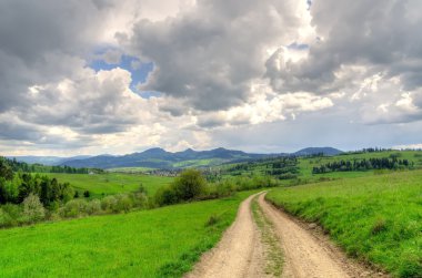 bahar dağ manzarası. 