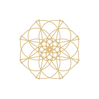 Altın mandala veya dekorasyon için geometrik öğesi