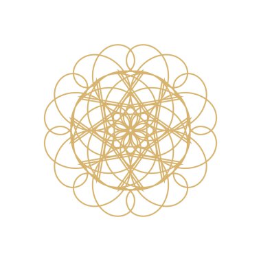 Altın mandala veya dekorasyon için geometrik öğesi