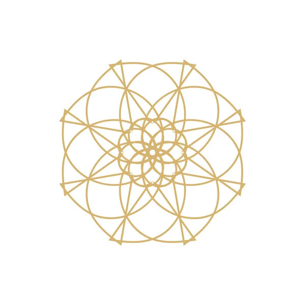 Gold mandala eller geometriska element för dekoration — Stock vektor