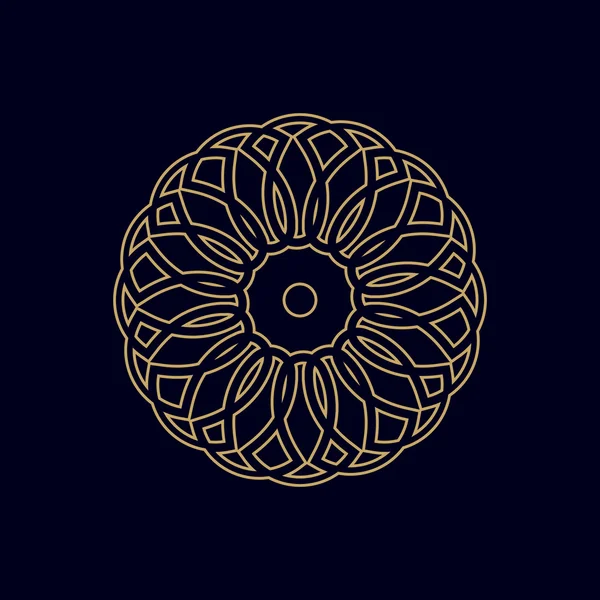 Mandala d'oro o figura geometrica, elemento decorativo per ornamento , — Vettoriale Stock