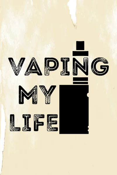 海报或标志与一种电子香烟 — 图库照片