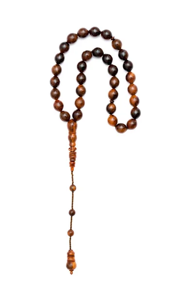 Muslim Prayer Rosary Beads Isolated White Background — Stock Photo, Image