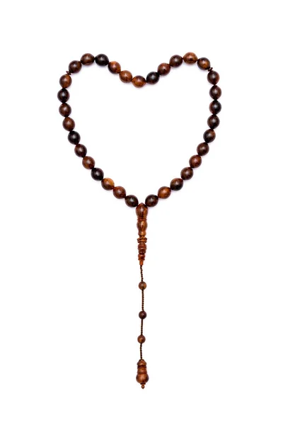Muslim Prayer Rosary Beads Isolated White Background — Stock Photo, Image