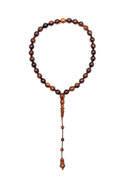 Muslim Prayer Rosary Beads Isolated White Background — Stock Photo, Image