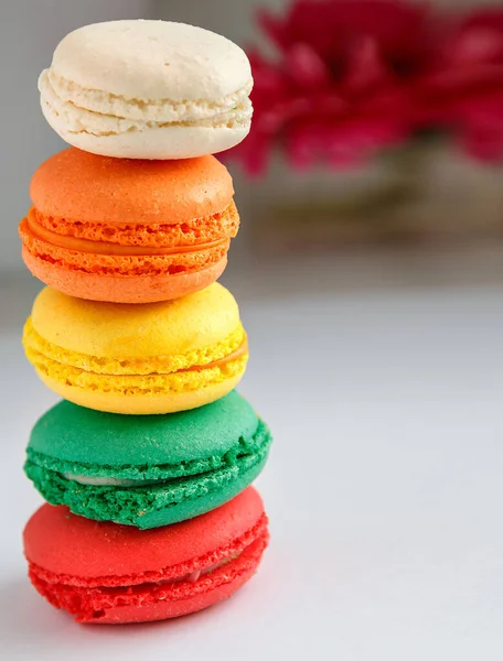 Colorful French Macaroon Each Other Space Text Εικόνα Αρχείου