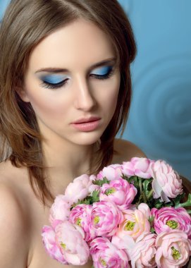 Close up Beautiful Female Face.