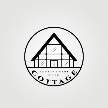 kulübe logo vektör çizimi, kabin, pansiyon, yurt logosu