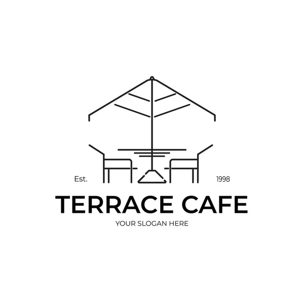 Αίθριο Cafe Λογότυπο Διάνυσμα Εικονογράφηση — Διανυσματικό Αρχείο