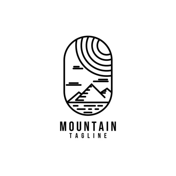 Ορεινό Λογότυπο Διάνυσμα Εικονογράφηση Σχεδιασμό Δημιουργικό Λογότυπο — Διανυσματικό Αρχείο