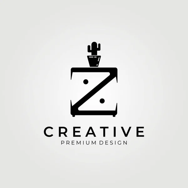 Έπιπλα Μινιμαλιστικό Εσωτερικό Λογότυπο Δημιουργικό Και Έξυπνο Σήμα Γραμμάτων Λογότυπο — Διανυσματικό Αρχείο
