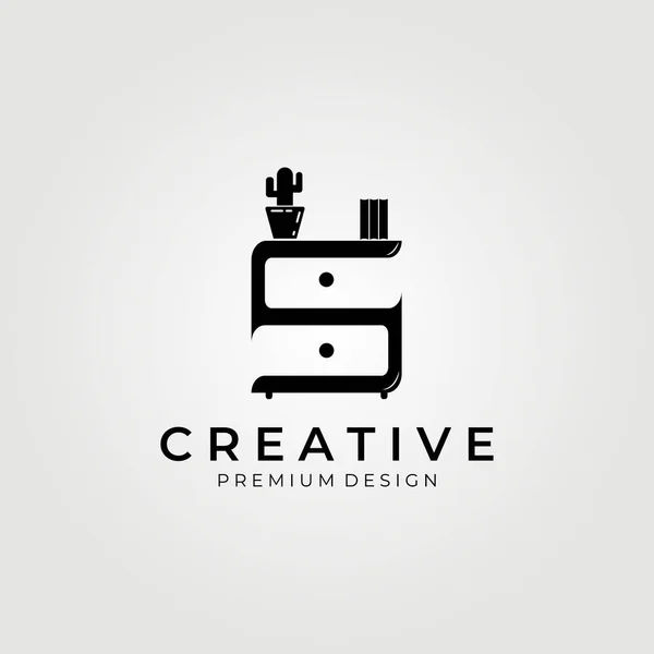 Έπιπλα Μινιμαλιστικό Εσωτερικό Λογότυπο Δημιουργικό Και Έξυπνο Σήμα Γράμματα Λογότυπο — Διανυσματικό Αρχείο