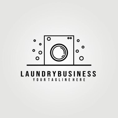 Çamaşır çizgisi sanat logosu vektör illüstrasyon grafiği