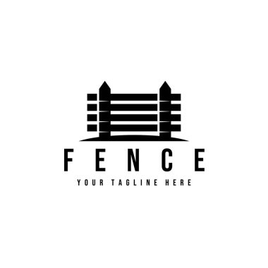 Fence Logo vintage vektör illüstrasyon tasarımı