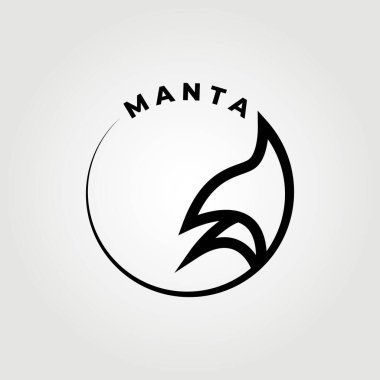Manta, Stingray, manta balığı logosu vektör çizimi grafiği, çember manta balığı vatoz balığı.
