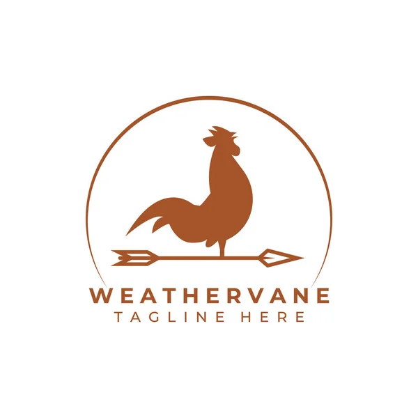 Veleta Meteorológica Diseño Plantilla Ilustración Vectores Logotipo Veleta Viento Logotipo — Vector de stock