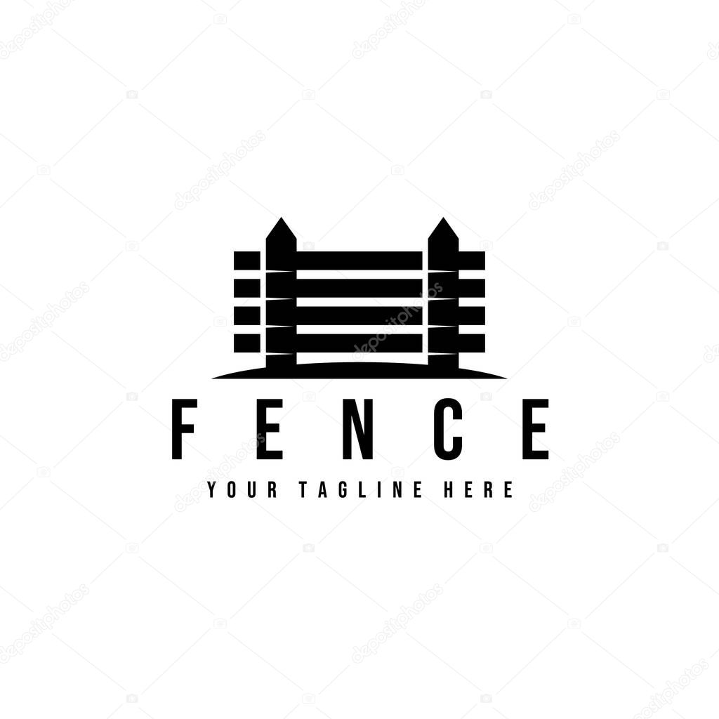 Fence Logo vintage vector illustration design