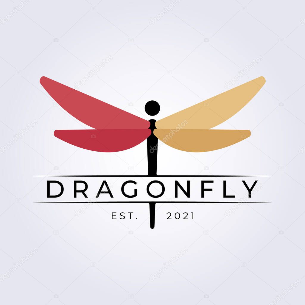 Dragonfly logo vector illustration design graphic, beautiful species logo