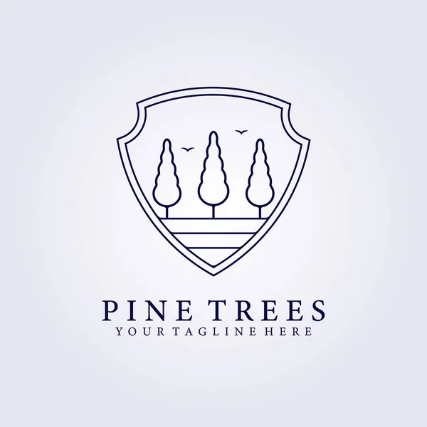 Ağaç Logosu Amblemi Rozet Vektör Illüstrasyon Tasarım Çizgisi Soyut Tasarım — Stok Vektör