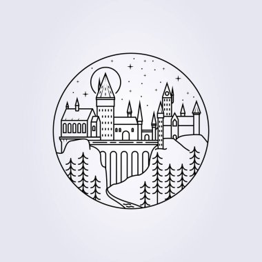 line art hogwarts castle illustration vector icon logo print apparel t-shirt harry potter clipart