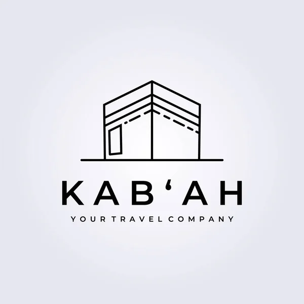 Kabah Symbol Vektor Logo Isolierte Linie Kunst Einfache Moschee — Stockvektor
