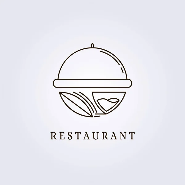 Linha Elegante Criativo Restaurante Sobremesa Bar Logotipo Vetor Ilustração Design — Vetor de Stock