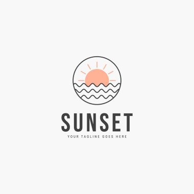 Sunset minimalist logo vektör illüstrasyon tasarımı