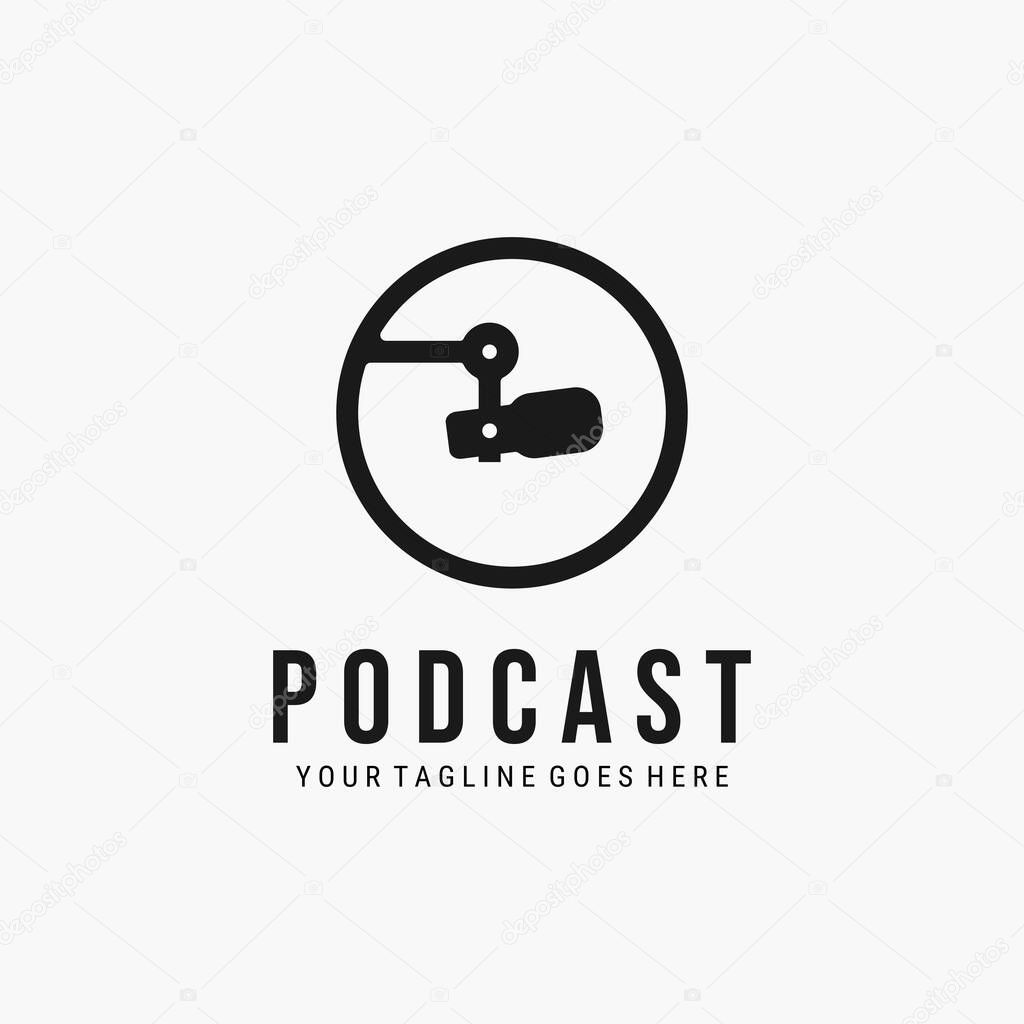 Podcast logo vector illustration design. simple podcast logo