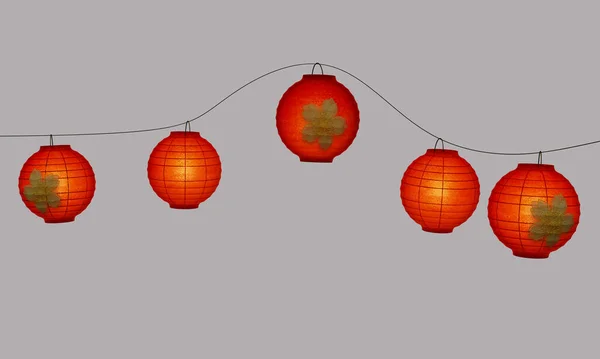 Beş Çin feneri lampion