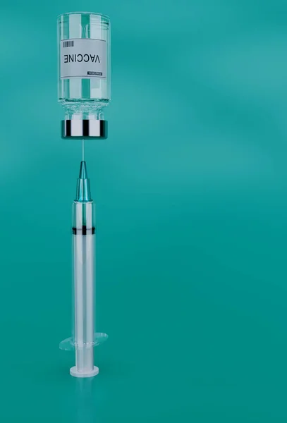 Aşı ve Şırınga Konsepti Resim 3 boyutlu illüstrasyon