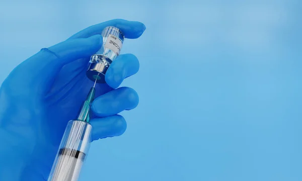 filling syringe with medication, closeup. Vaccination and immunization