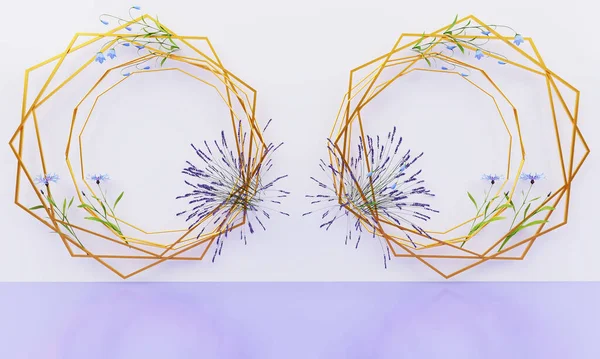 Beyaz Arkaplanda İki Altın Çerçeve
