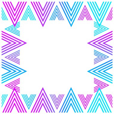 Soyut Geometrik Desen. Zigzag çizgileri olan pembe ve mavi bir arkaplan tasviri
