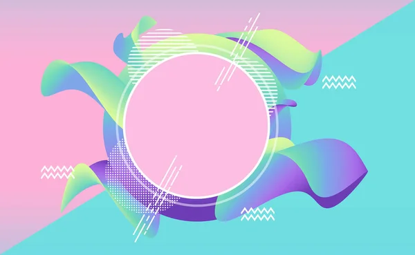 Minimalistic Pink Cyan Background Circles Triangles Gradient Liquid Drops Art — Stock Photo, Image